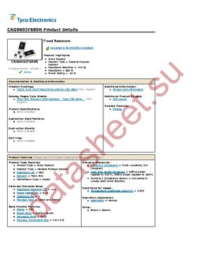 CRG0603F680R datasheet  